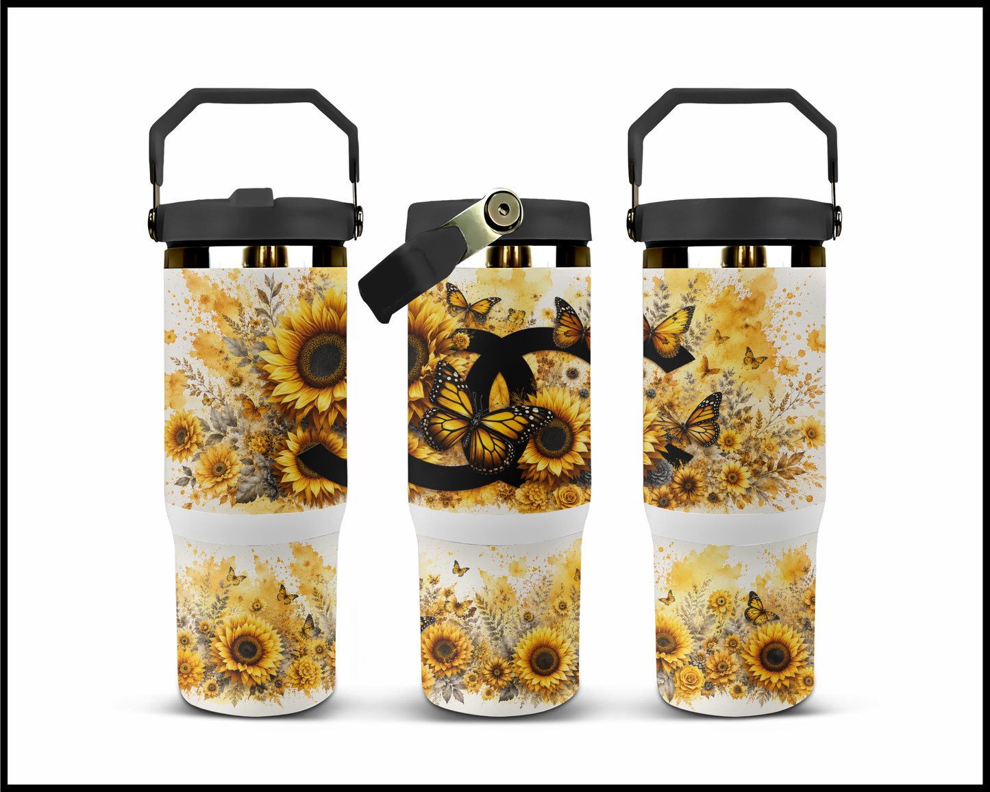 Brand Inspired Floral Blast Big Guzzler Stainless Steel Tumbler (1140)