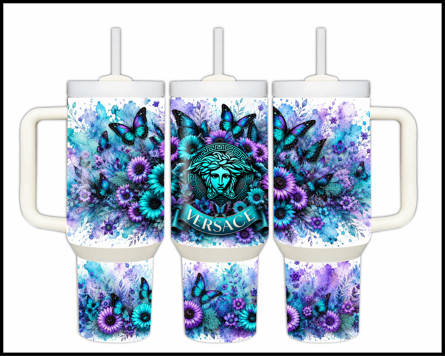 Brand Inspired Floral Blast Big Guzzler Stainless Steel Tumbler (1143)