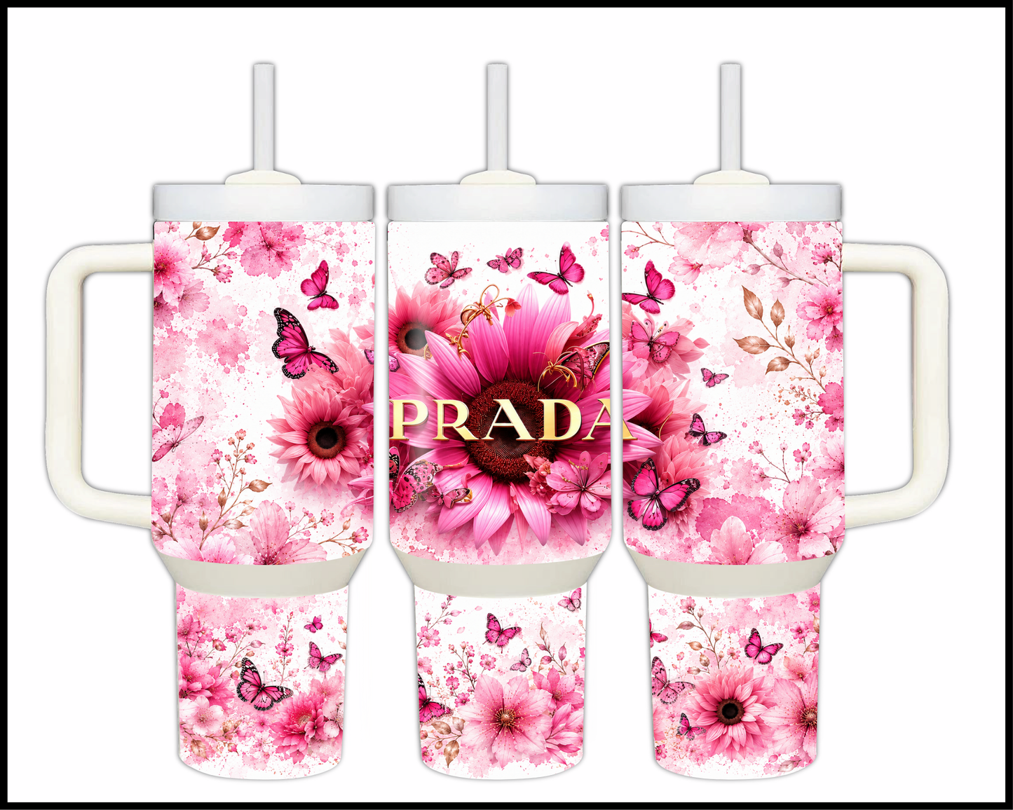 Brand Inspired Floral Blast Big Guzzler Stainless Steel Tumbler (1145)