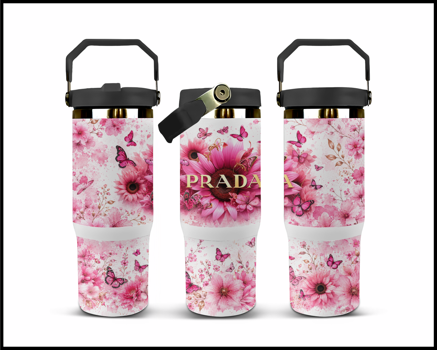 Brand Inspired Floral Blast Big Guzzler Stainless Steel Tumbler (1145)