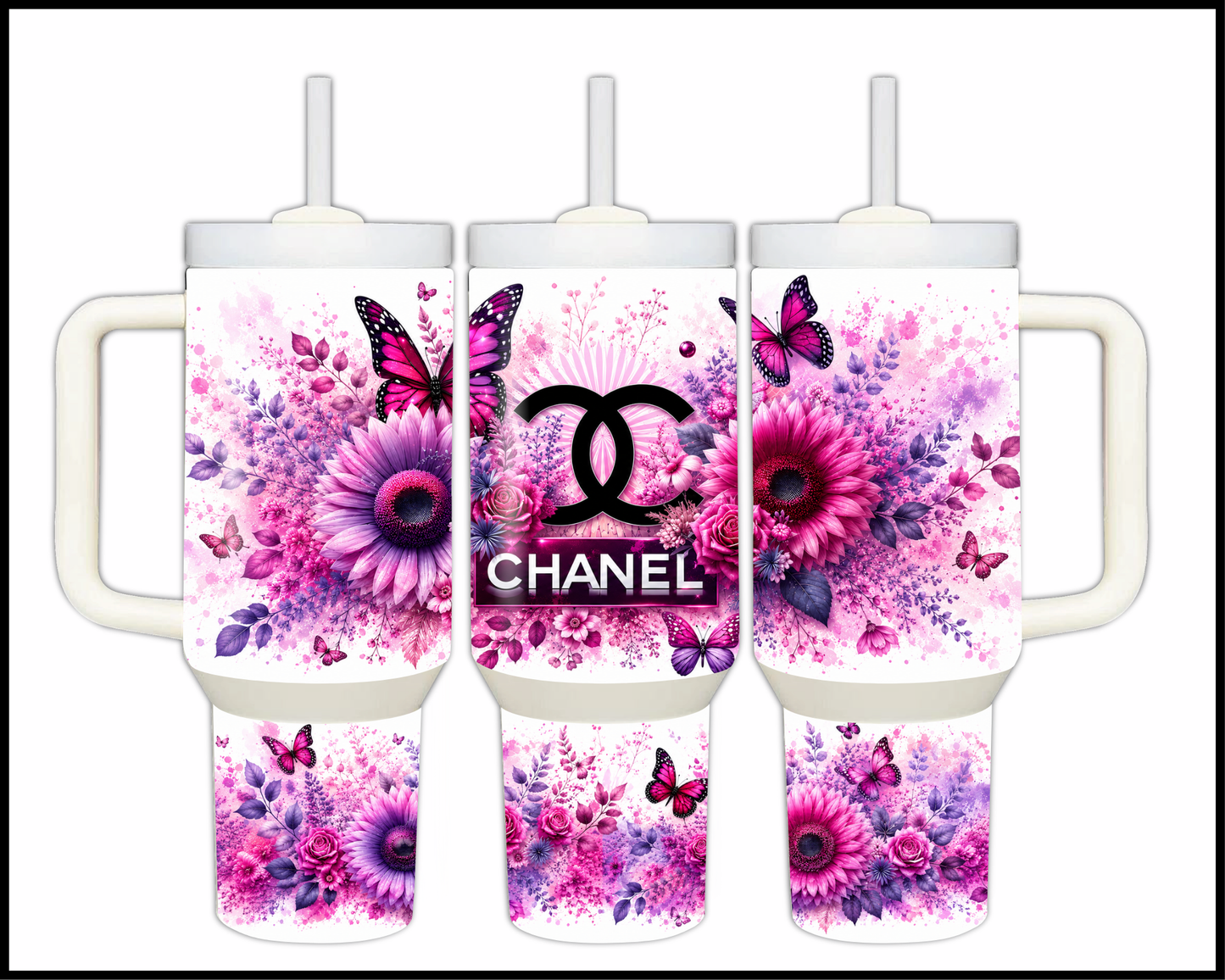 Brand Inspired Floral Blast Big Guzzler Stainless Steel Tumbler (1148)