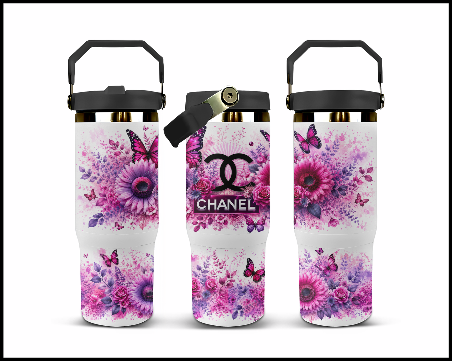 Brand Inspired Floral Blast Big Guzzler Stainless Steel Tumbler (1148)