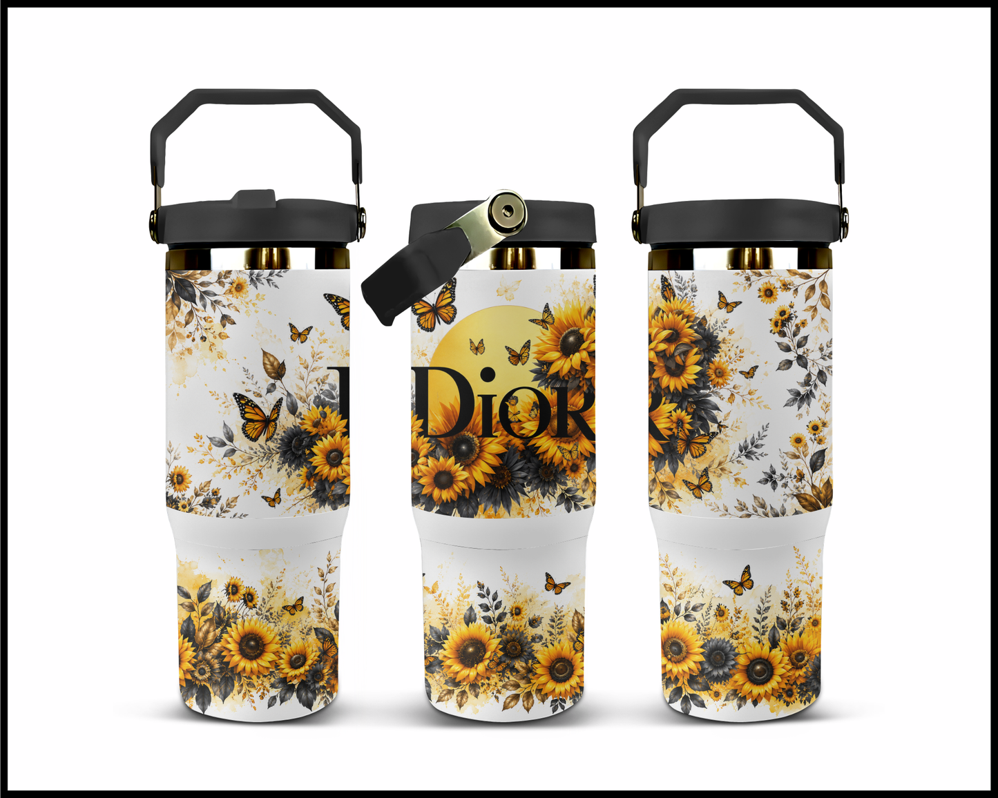 Brand Inspired Floral Blast Big Guzzler Stainless Steel Tumbler (1149)