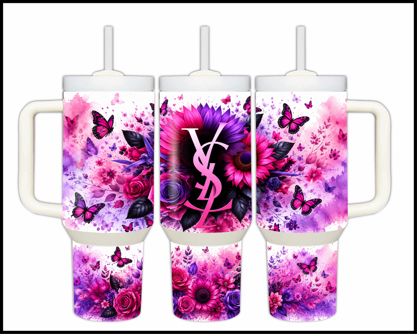 Brand Inspired Floral Blast Big Guzzler Stainless Steel Tumbler (1151)
