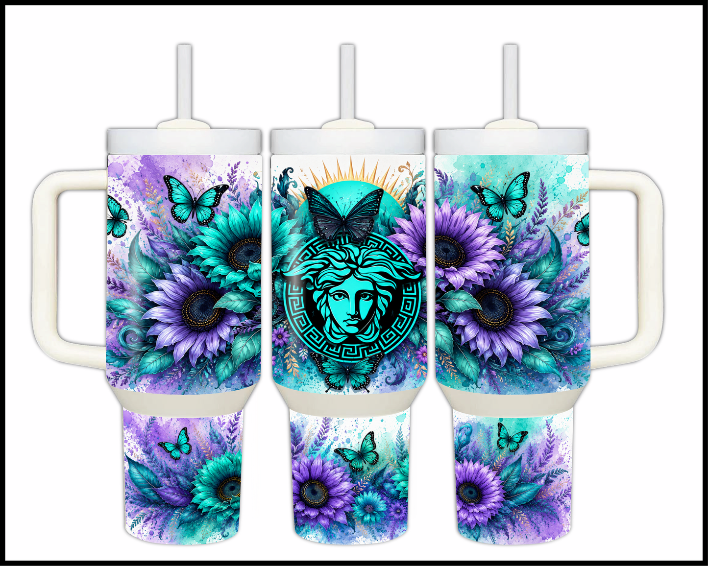 Brand Inspired Floral Blast Big Guzzler Stainless Steel Tumbler (1152)