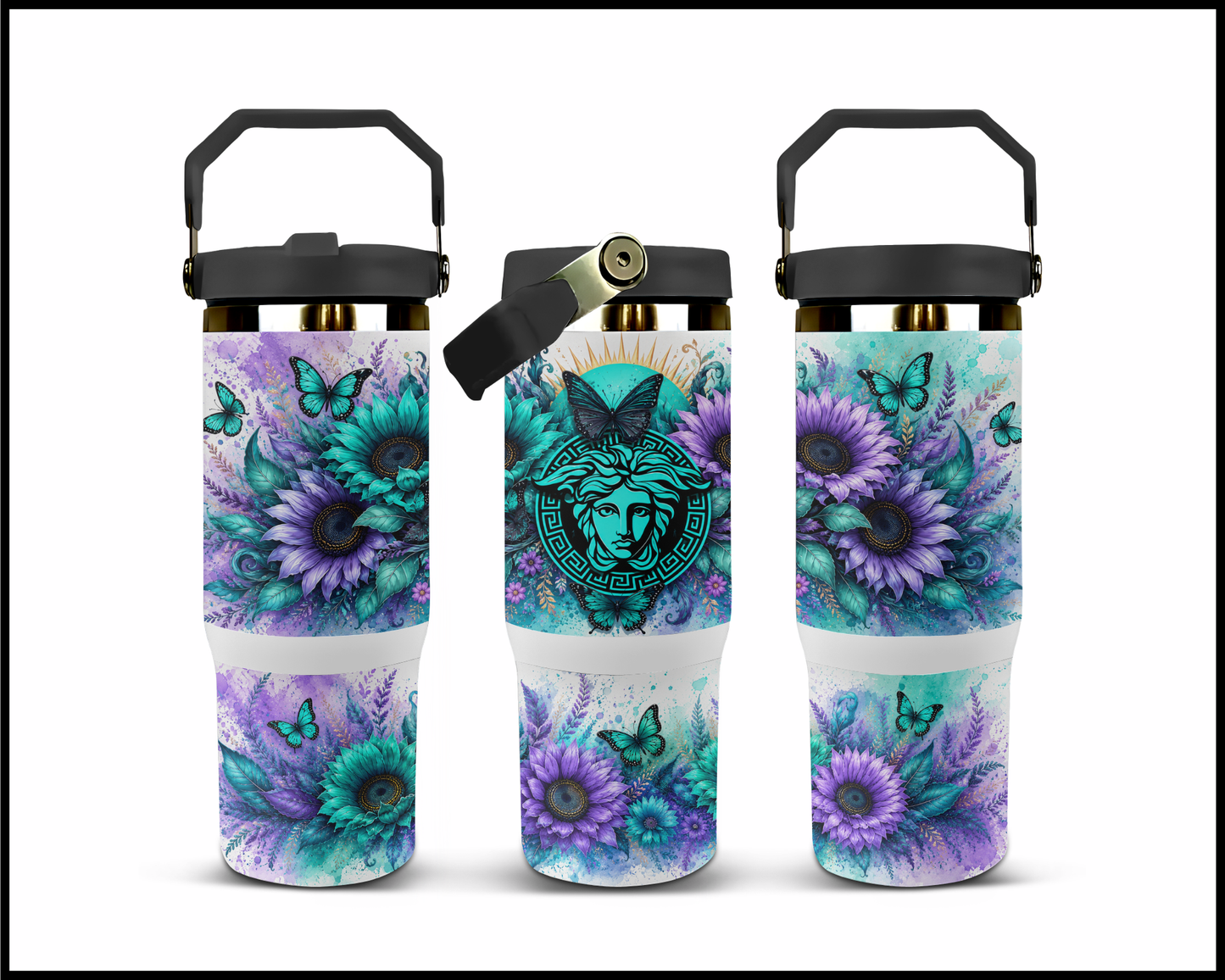 Brand Inspired Floral Blast Big Guzzler Stainless Steel Tumbler (1152)