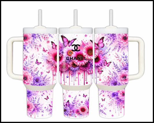 Brand Inspired Floral Blast Big Guzzler Stainless Steel Tumbler (1153)