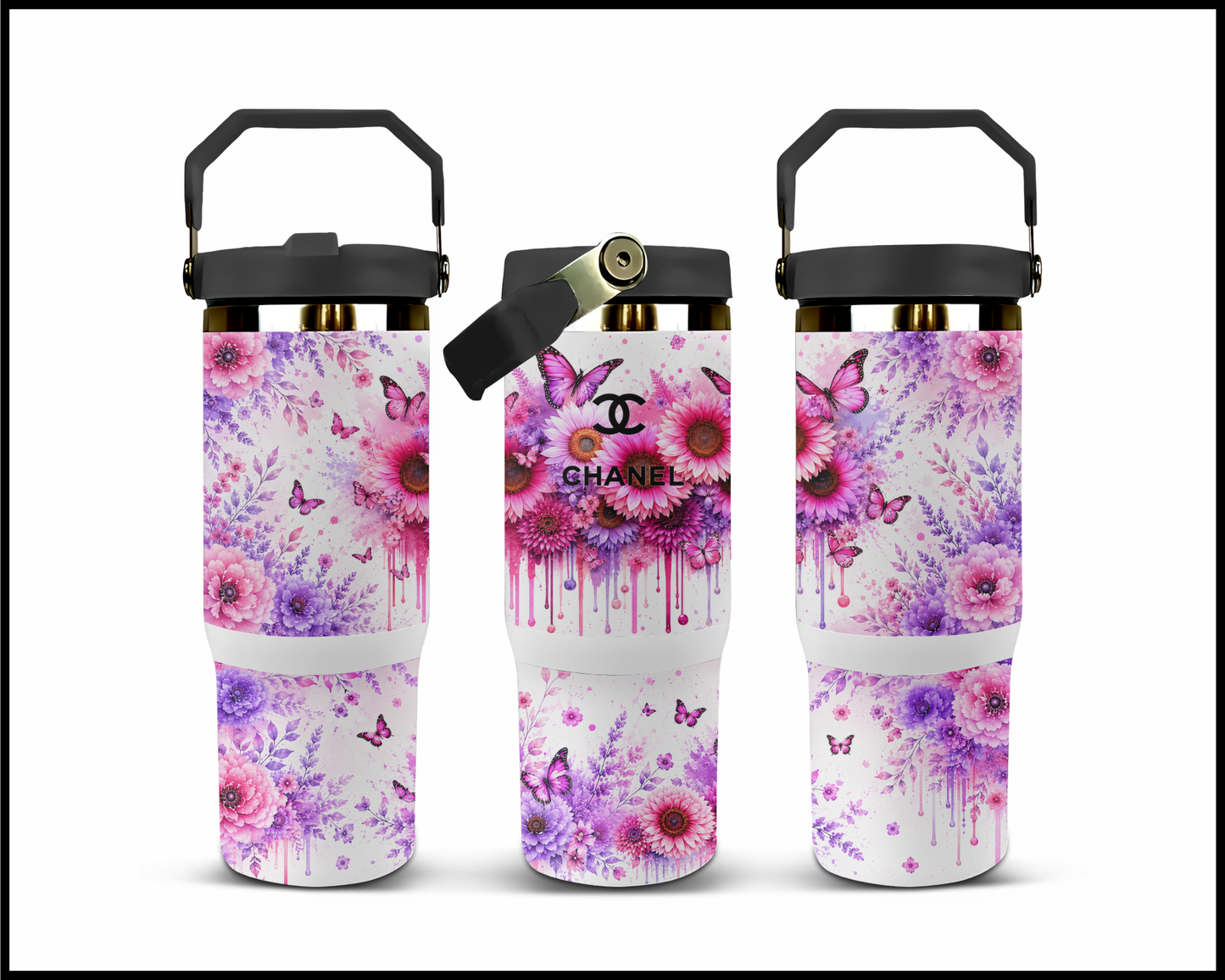 Brand Inspired Floral Blast Big Guzzler Stainless Steel Tumbler (1153)