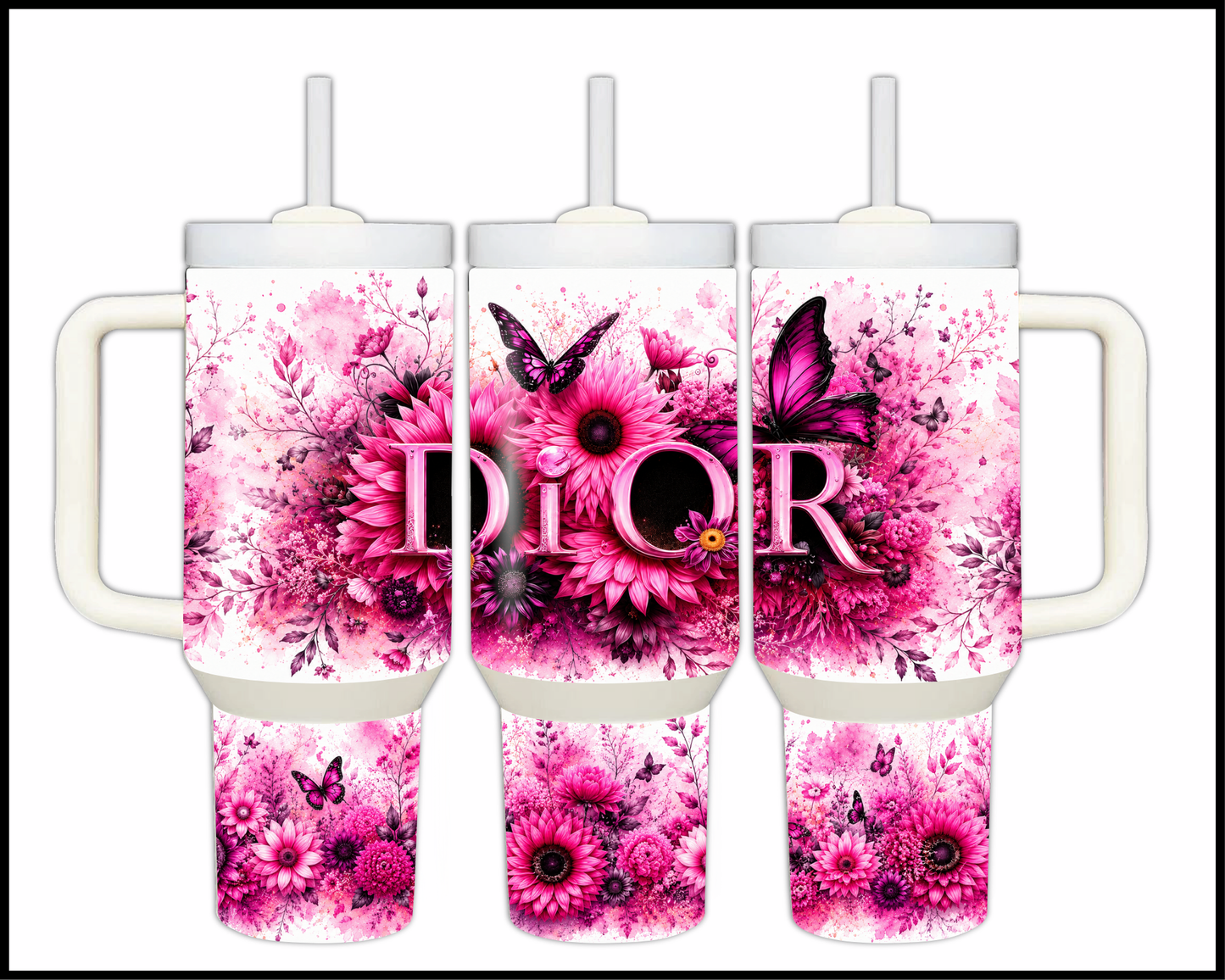 Brand Inspired Floral Blast Big Guzzler Stainless Steel Tumbler (1154)