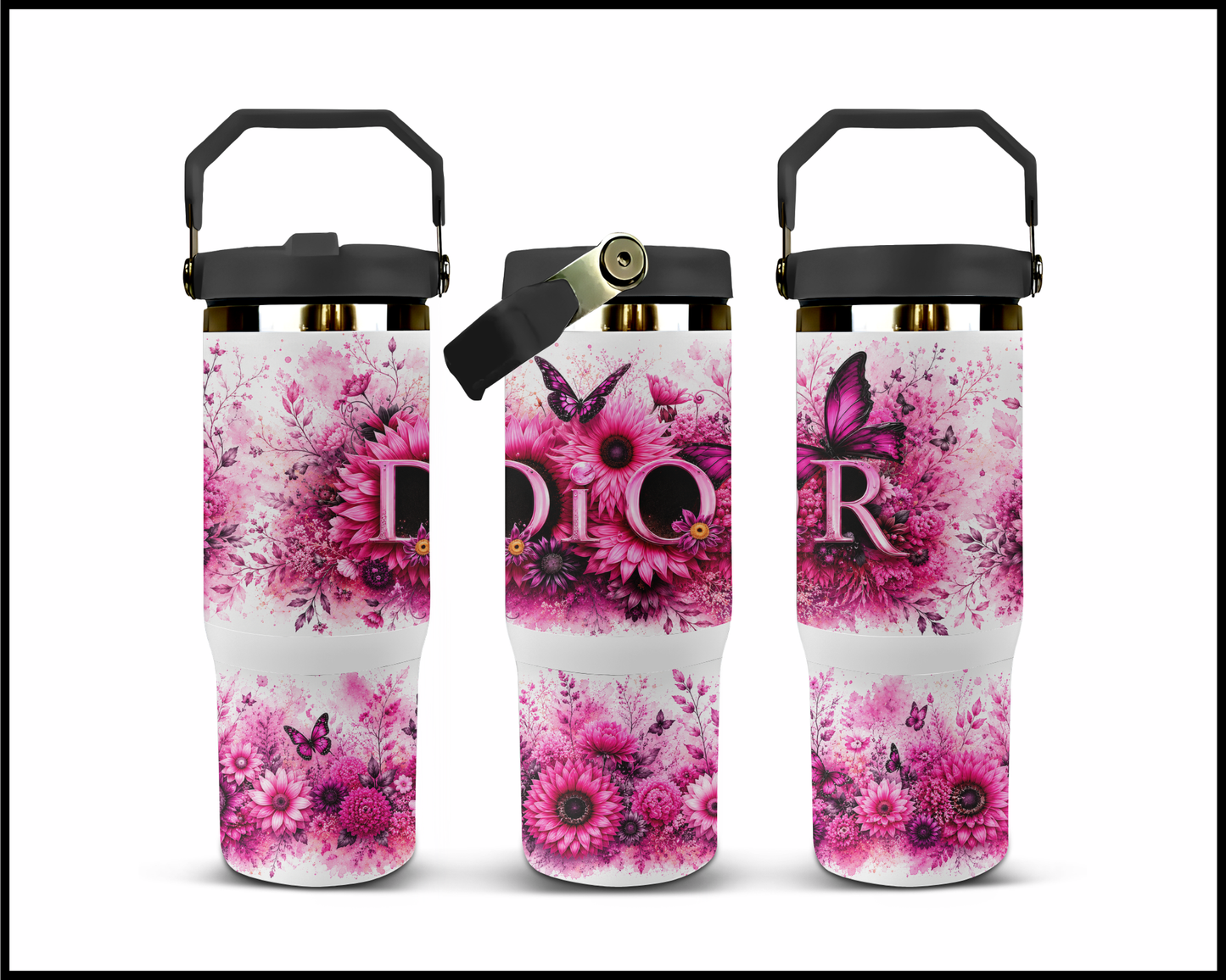 Brand Inspired Floral Blast Big Guzzler Stainless Steel Tumbler (1154)