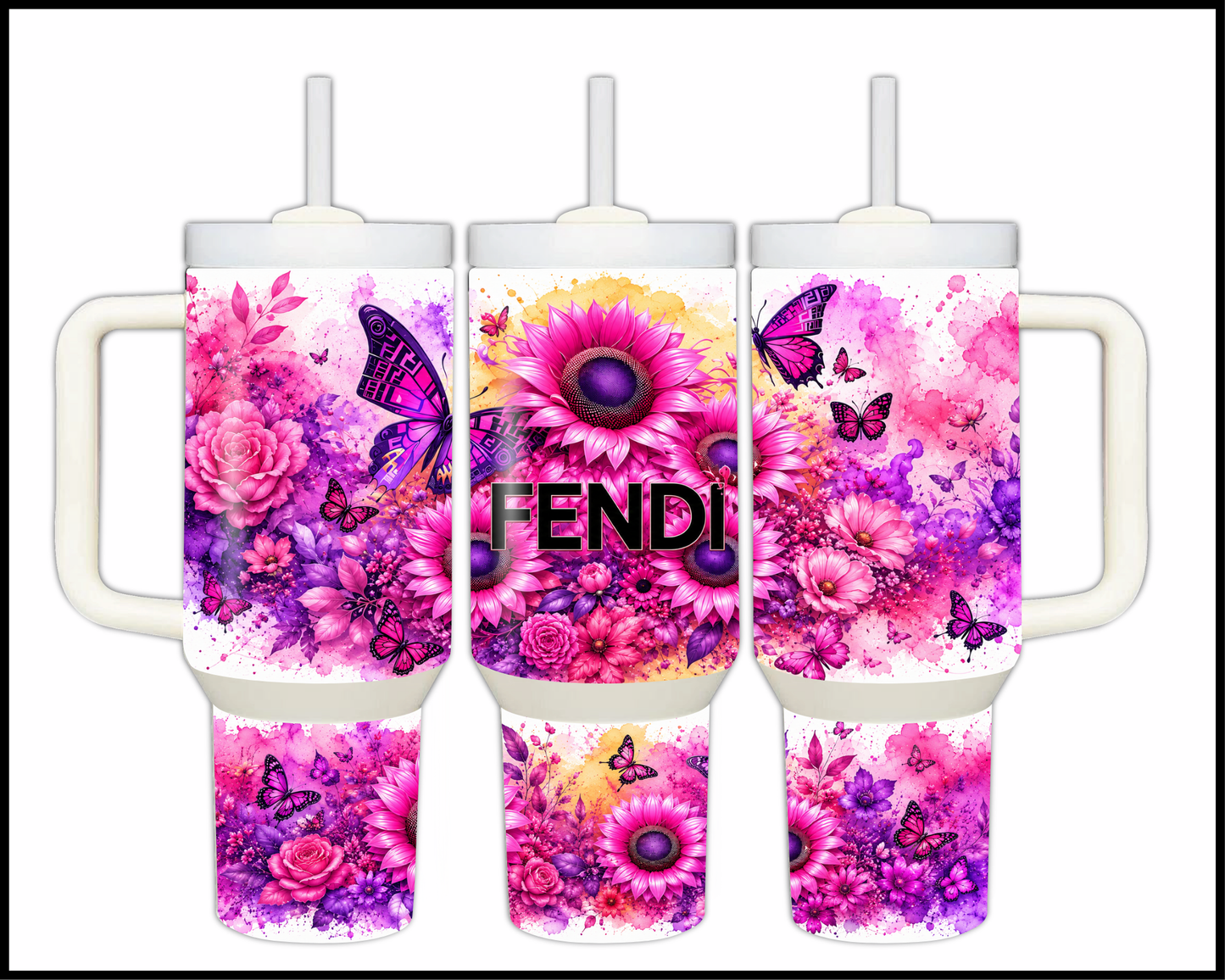 Brand Inspired Floral Blast Big Guzzler Stainless Steel Tumbler (1155)