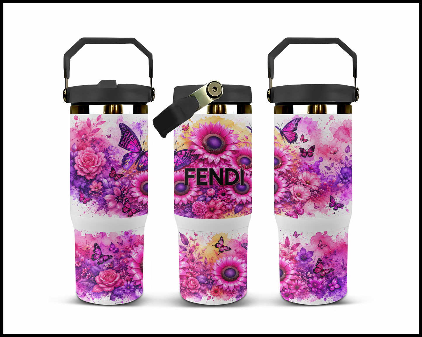 Brand Inspired Floral Blast Big Guzzler Stainless Steel Tumbler (1155)