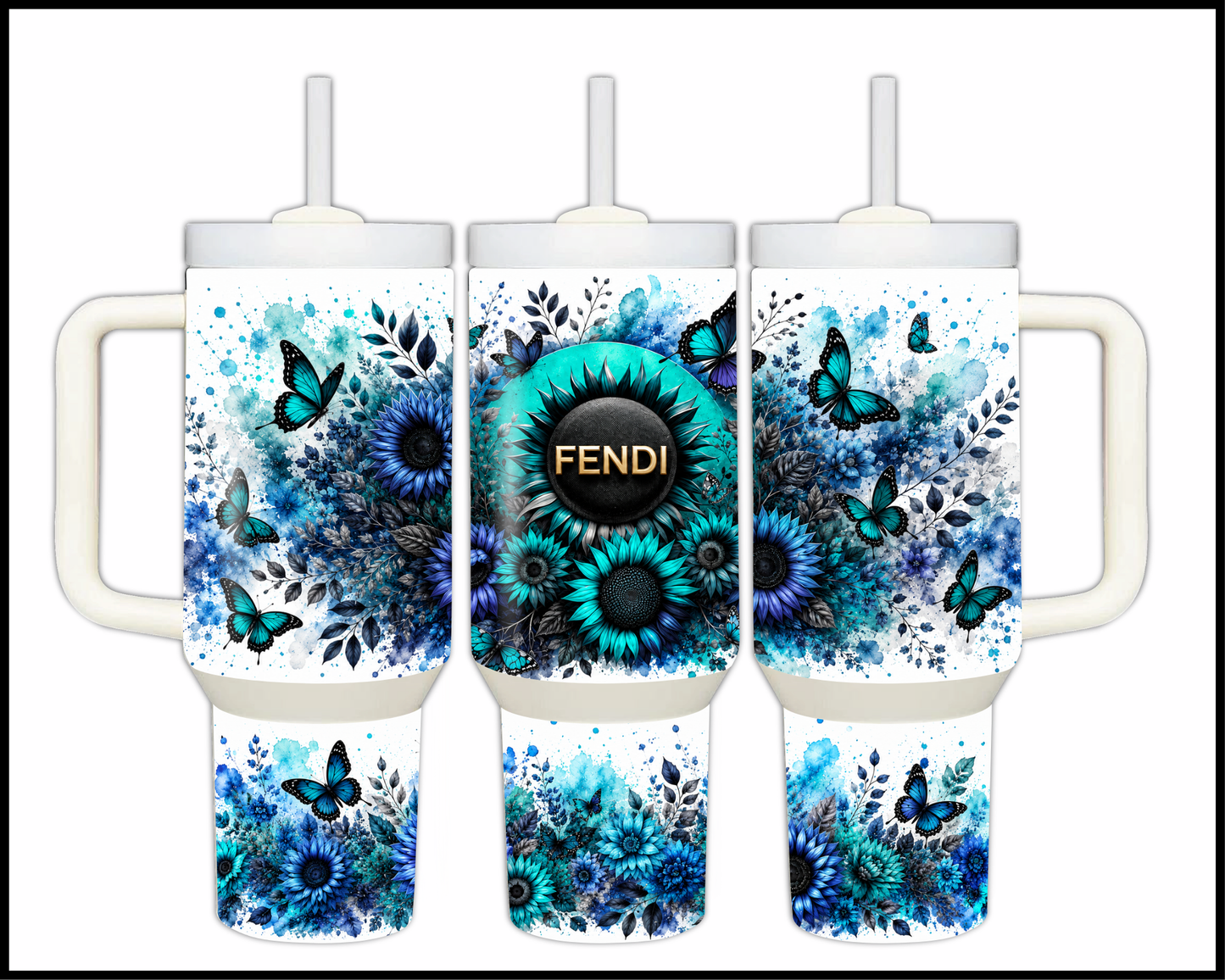 Brand Inspired Floral Blast Big Guzzler Stainless Steel Tumbler (1156)