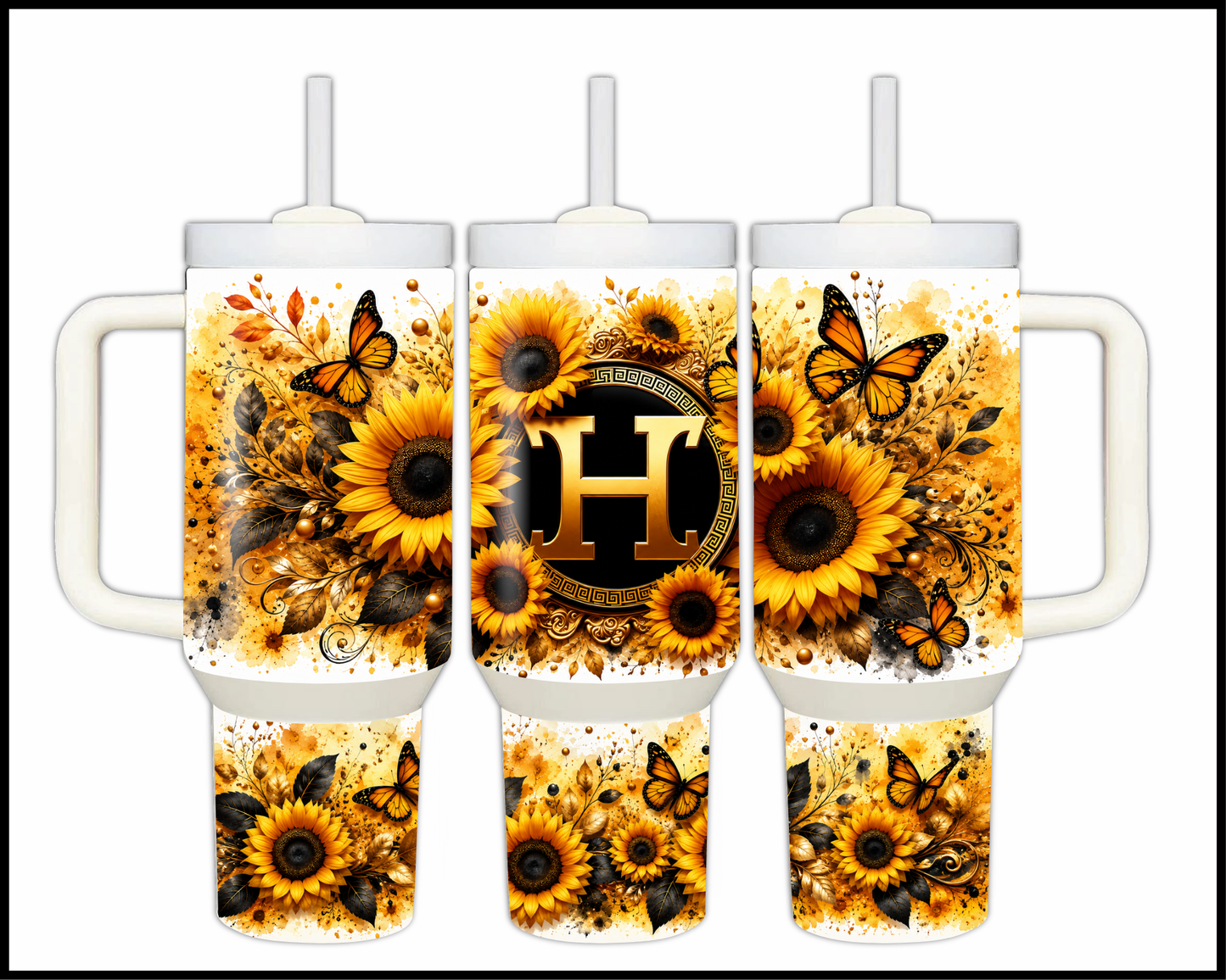 Brand Inspired Floral Blast Big Guzzler Stainless Steel Tumbler (1159)