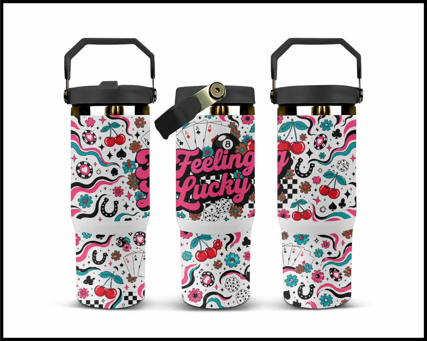 Feeling Lucky Big Guzzler Stainless Steel Tumbler (1166)