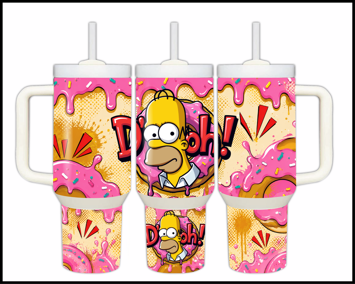 Homer Simpson Inspired Big Guzzler Stainless Steel Tumbler (1170)