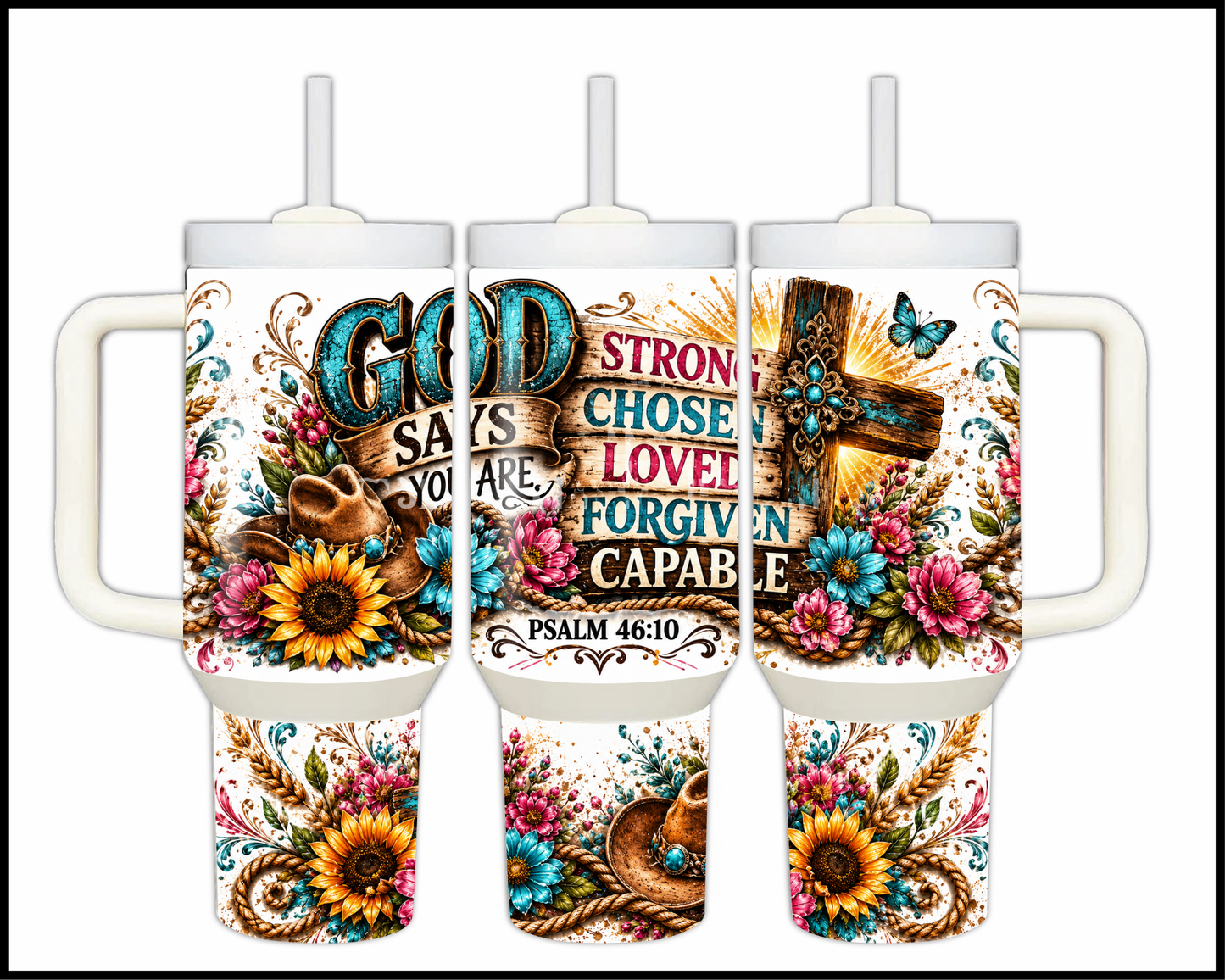 Pslam 46:10 Big Guzzler Stainless Steel Tumbler (1177)