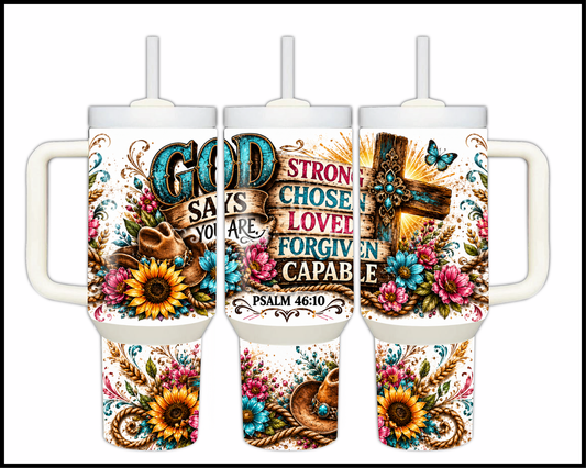 Pslam 46:10 Big Guzzler Stainless Steel Tumbler (1177)