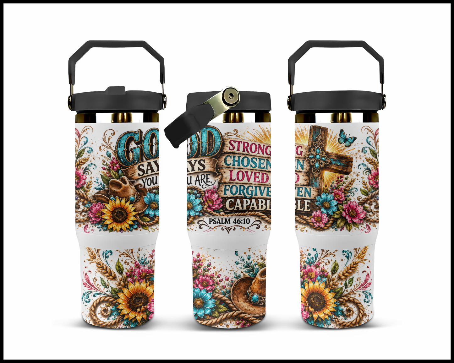 Pslam 46:10 Big Guzzler Stainless Steel Tumbler (1177)