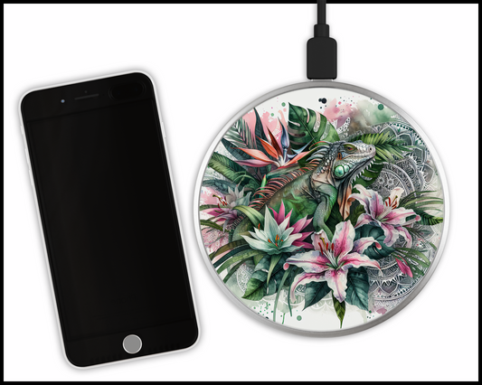 Tropical Chameleon Sublimated Wireless Phone Charger (011)