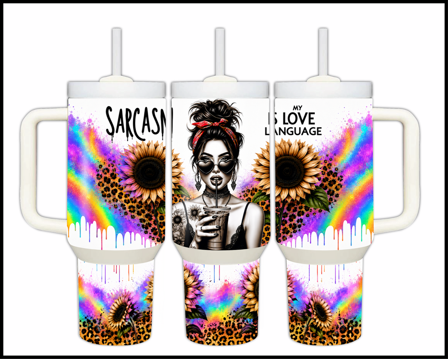 Sarcasm Is My Love Language Big Guzzler Stainless Steel Tumbler (1204)