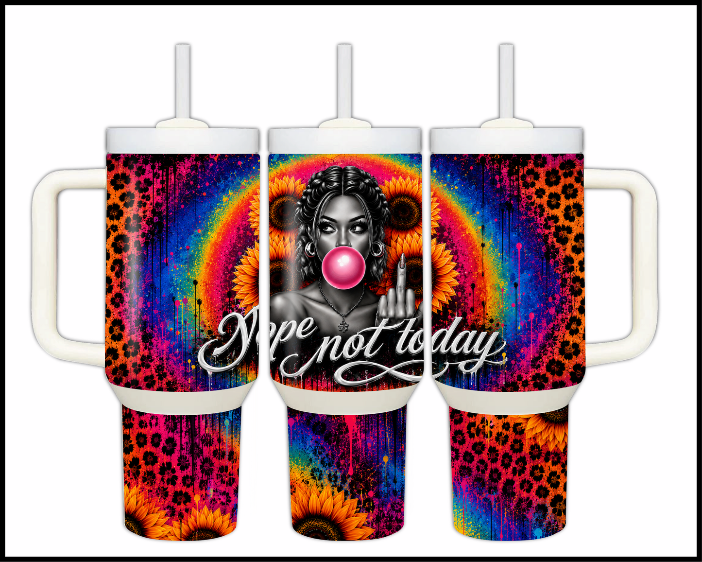 Nope Not Today Big Guzzler Stainless Steel Tumbler (1206)