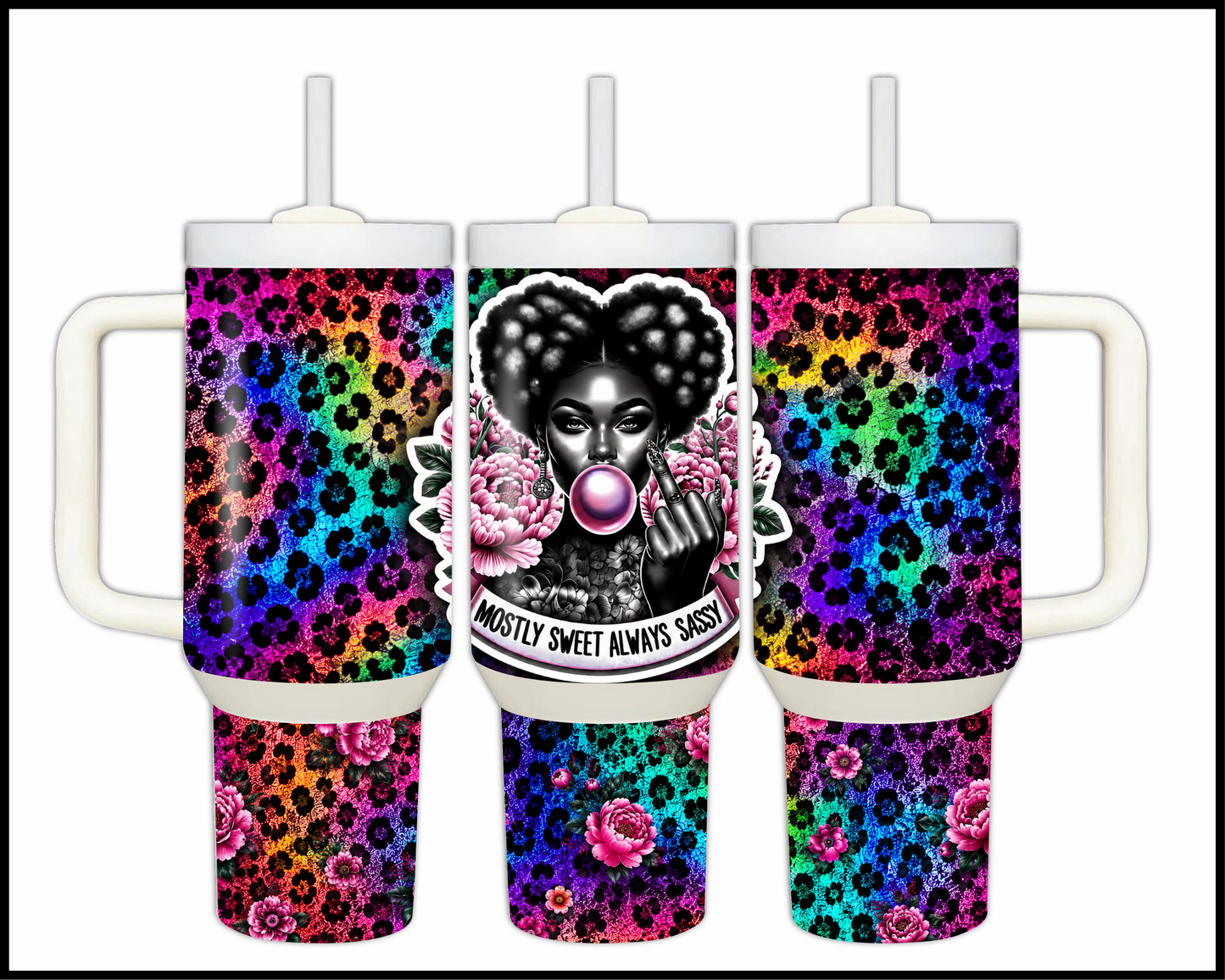 Mostly Sweet Always Sassy Big Guzzler Stainless Steel Tumbler (1209)