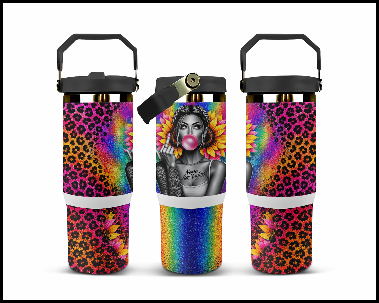 Nope Not Today Big Guzzler Stainless Steel Tumbler (1211)