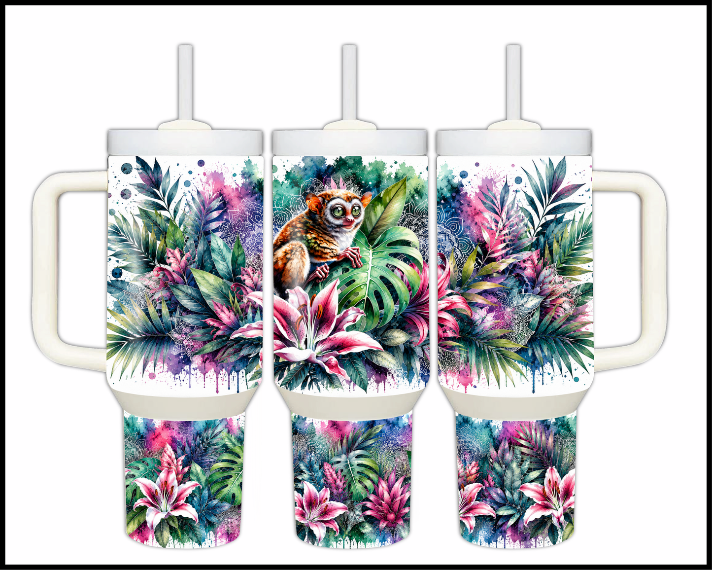Botanical Bliss - Tarsier Big Guzzler Stainless Steel Tumbler (1220)