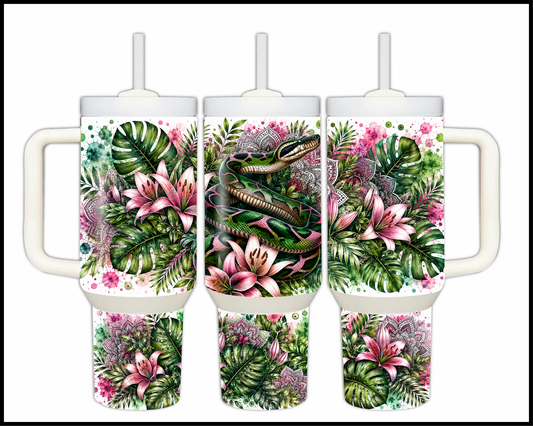 Botanical Bliss - Python Big Guzzler Stainless Steel Tumbler (1221)