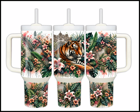Botanical Bliss - Tiger Big Guzzler Stainless Steel Tumbler (1230)