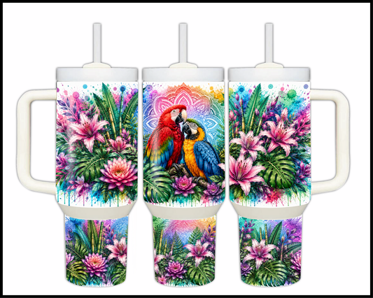Botanical Bliss - McCaws Big Guzzler Stainless Steel Tumbler (1243)