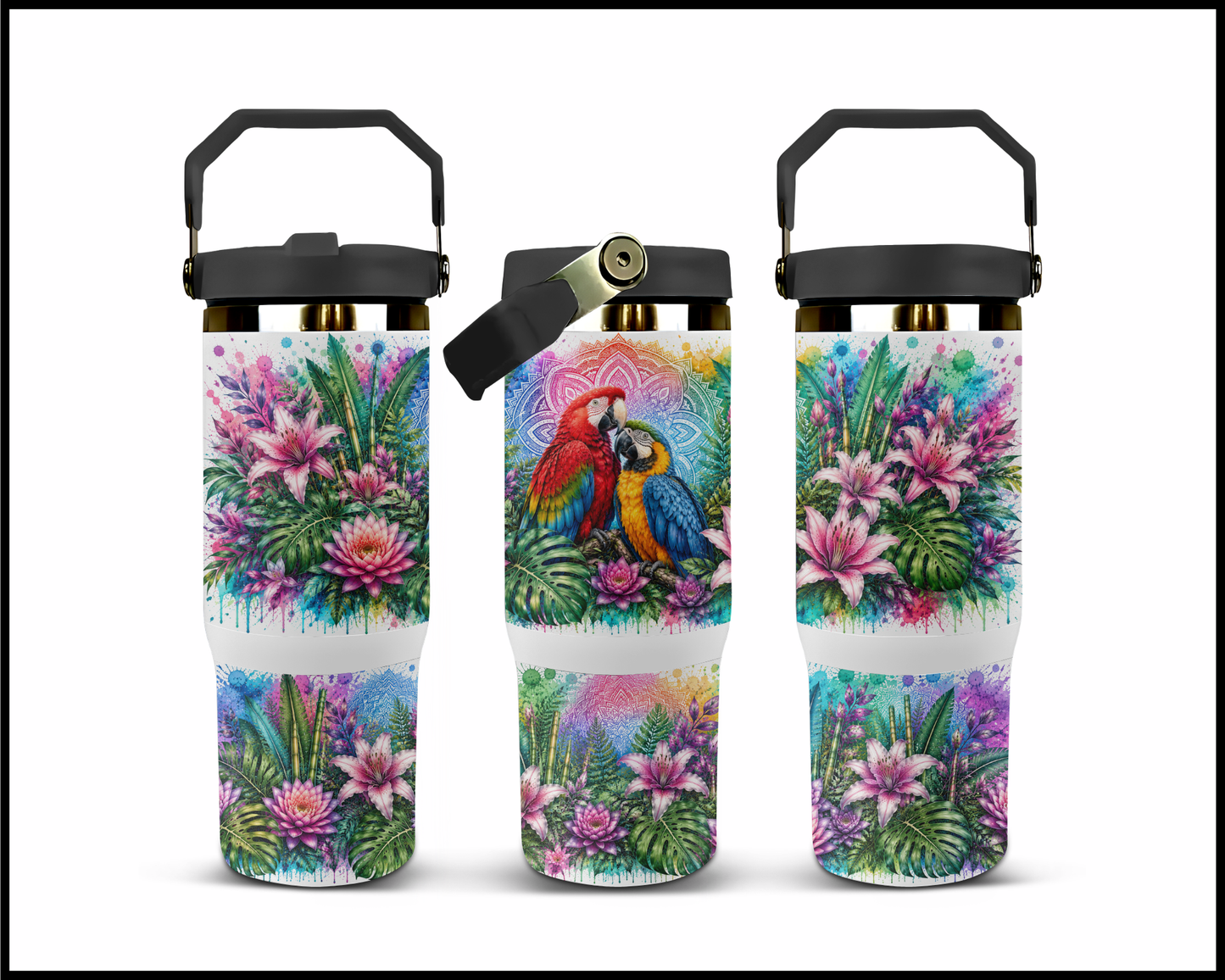 Botanical Bliss - McCaws Big Guzzler Stainless Steel Tumbler (1243)