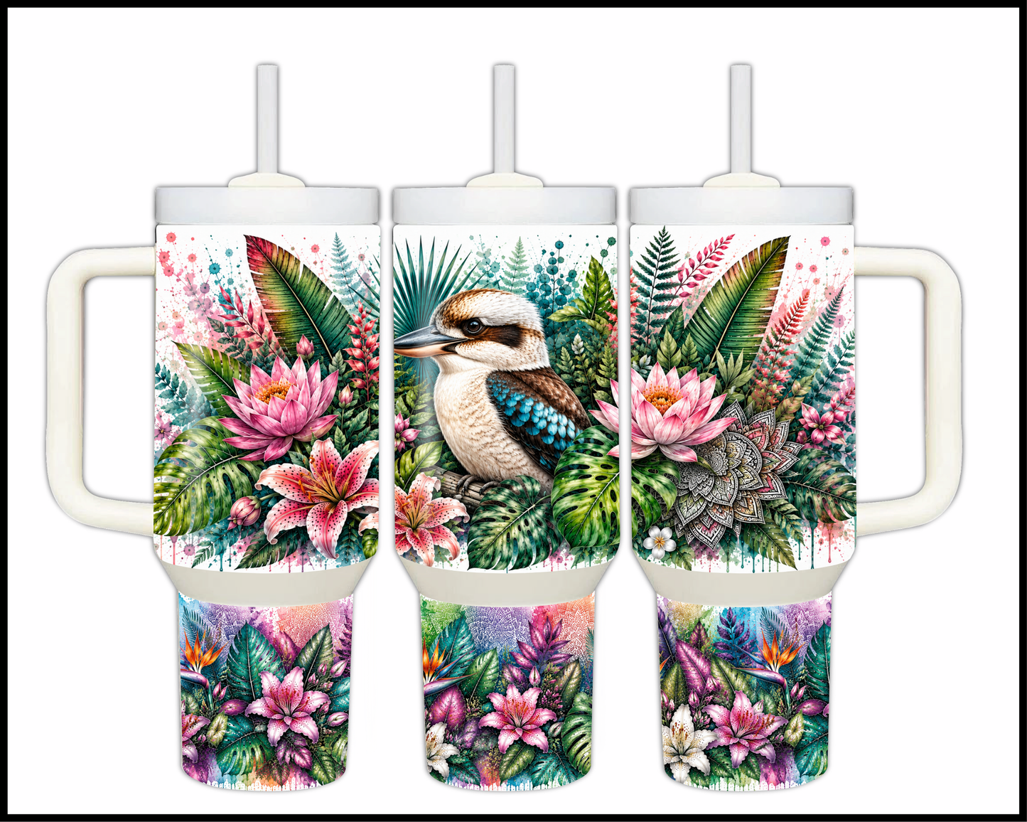 Botanical Bliss - Kookaburra Guzzler Stainless Steel Tumbler (1250)