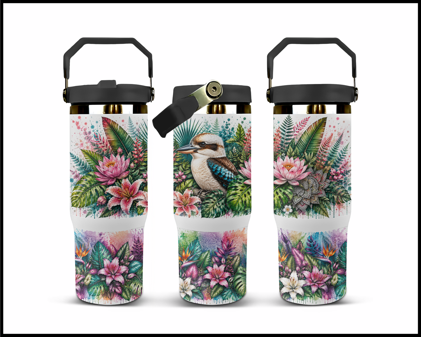 Botanical Bliss - Kookaburra Guzzler Stainless Steel Tumbler (1250)