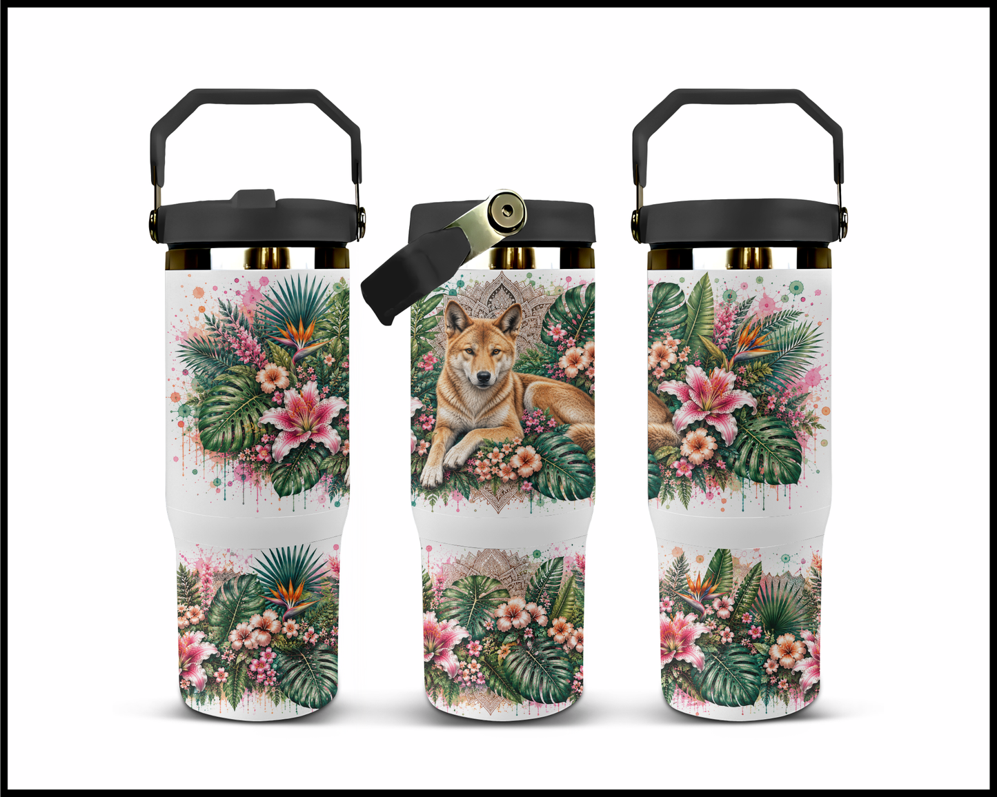 Botanical Bliss - Dingo Big Guzzler Stainless Steel Tumbler (1253)