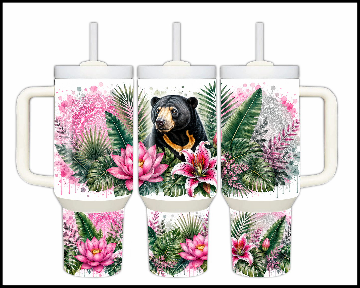 Botanical Bliss - Sun Bear Big Guzzler Stainless Steel Tumbler (1257)