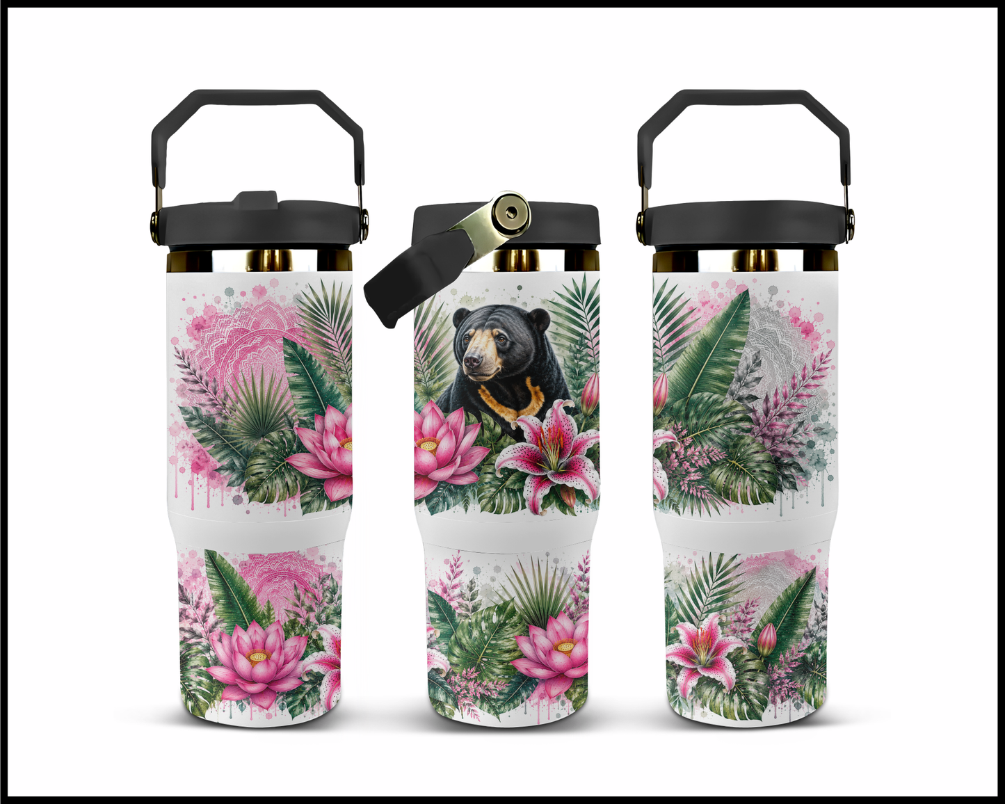 Botanical Bliss - Sun Bear Big Guzzler Stainless Steel Tumbler (1257)