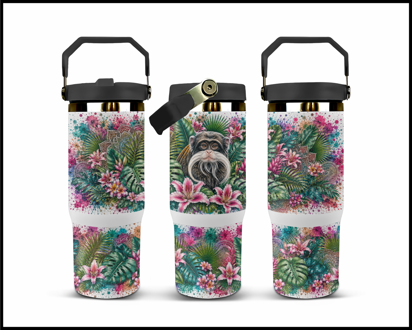 Botanical Bliss - Emperor Tamarin Big Guzzler Stainless Steel Tumbler (1273)