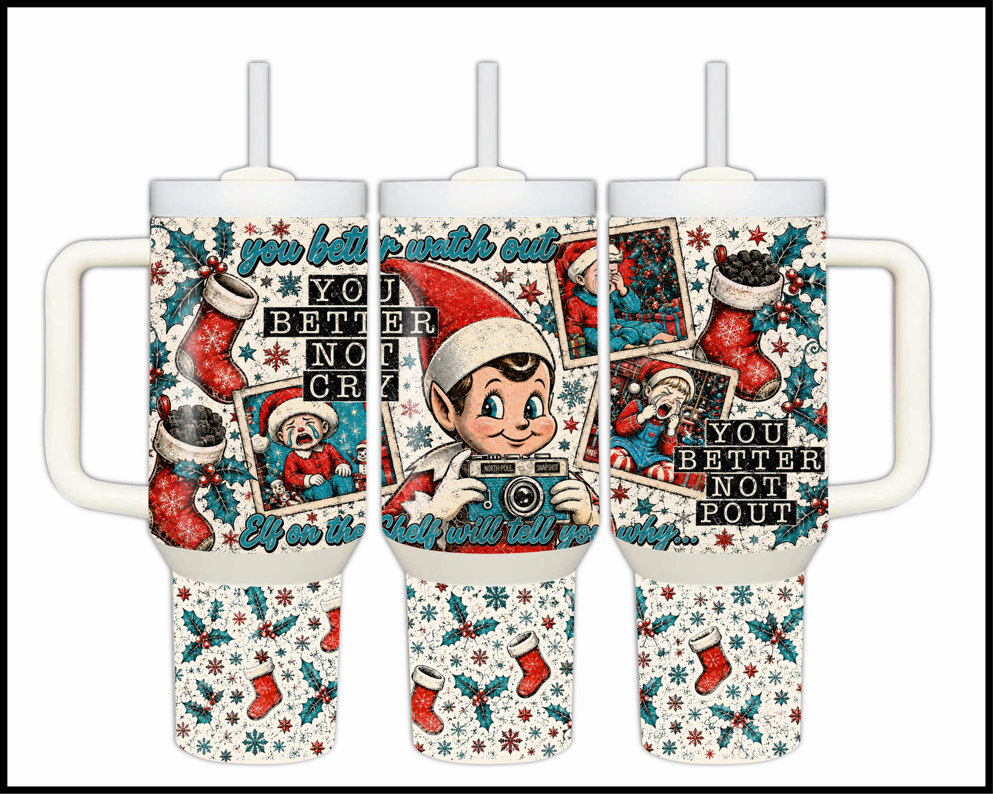 Elf On The Shelf Is Watching Big Guzzler Stainless Steel Tumbler (1276)