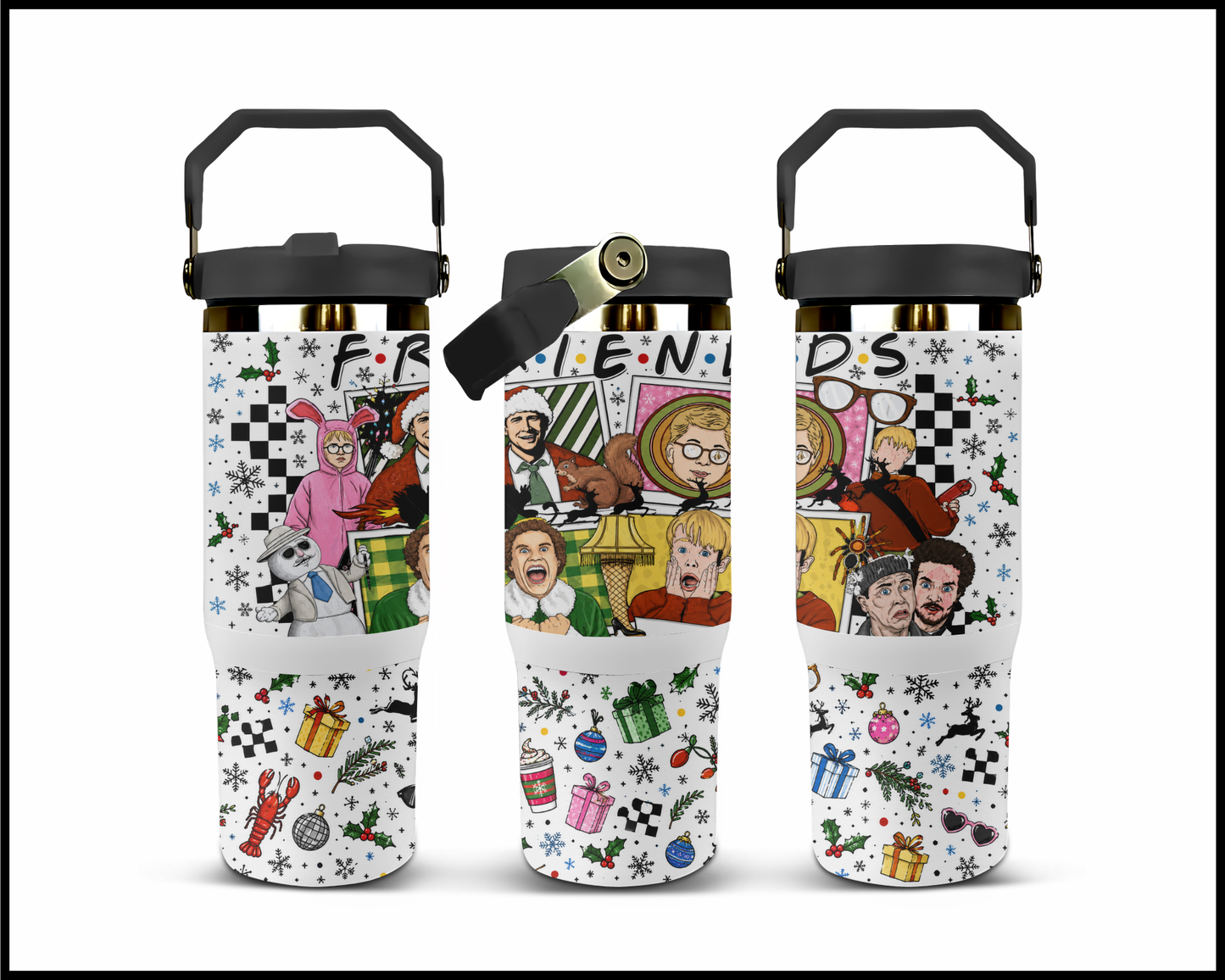 Christmas Movie Marathon Big Guzzler Stainless Steel Tumbler (1279)