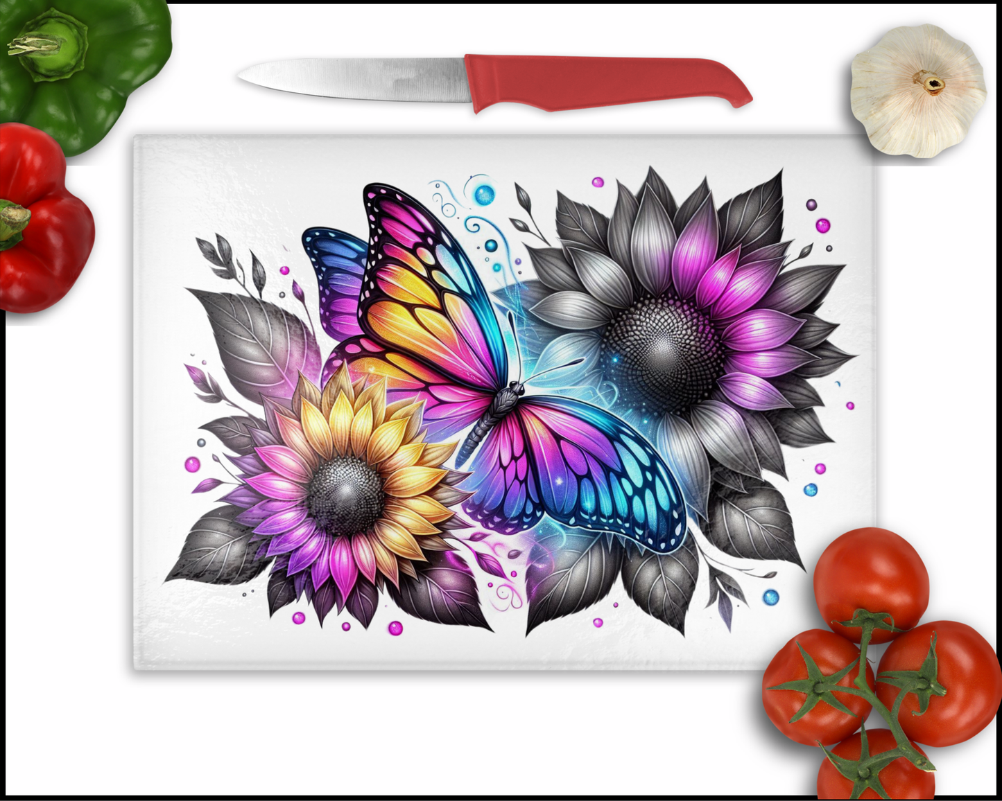 Floral Butterfly Sublimated Cutting Board (127)