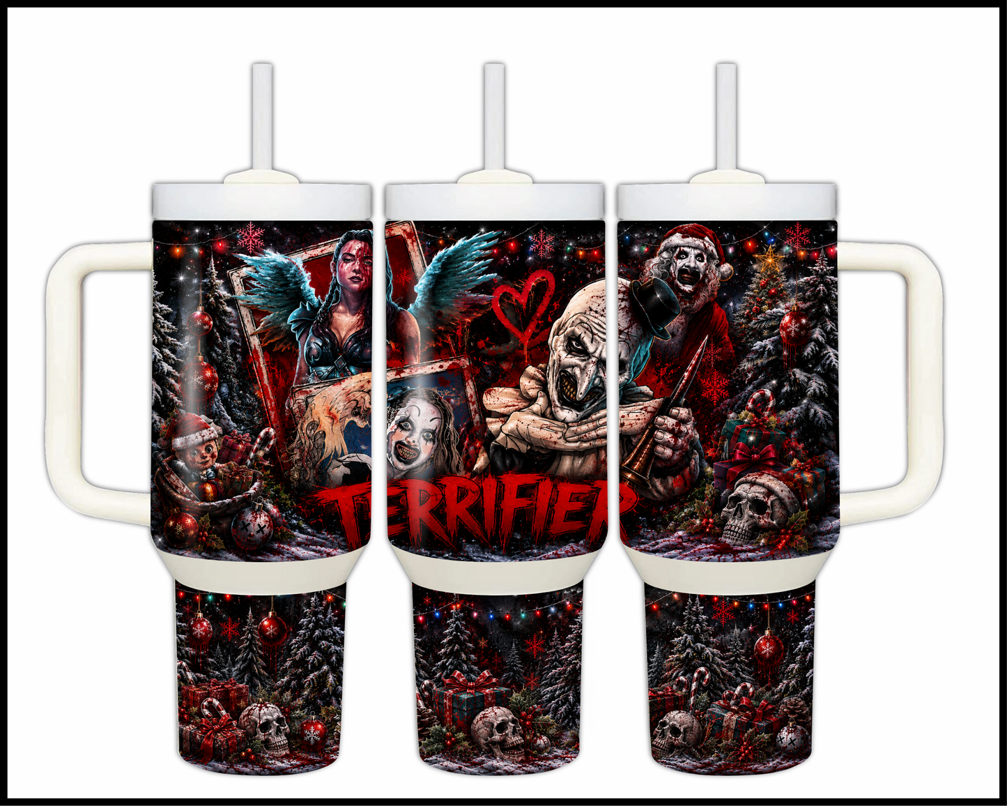 Terrifier Inspired Big Guzzler Stainless Steel Tumbler (1282)