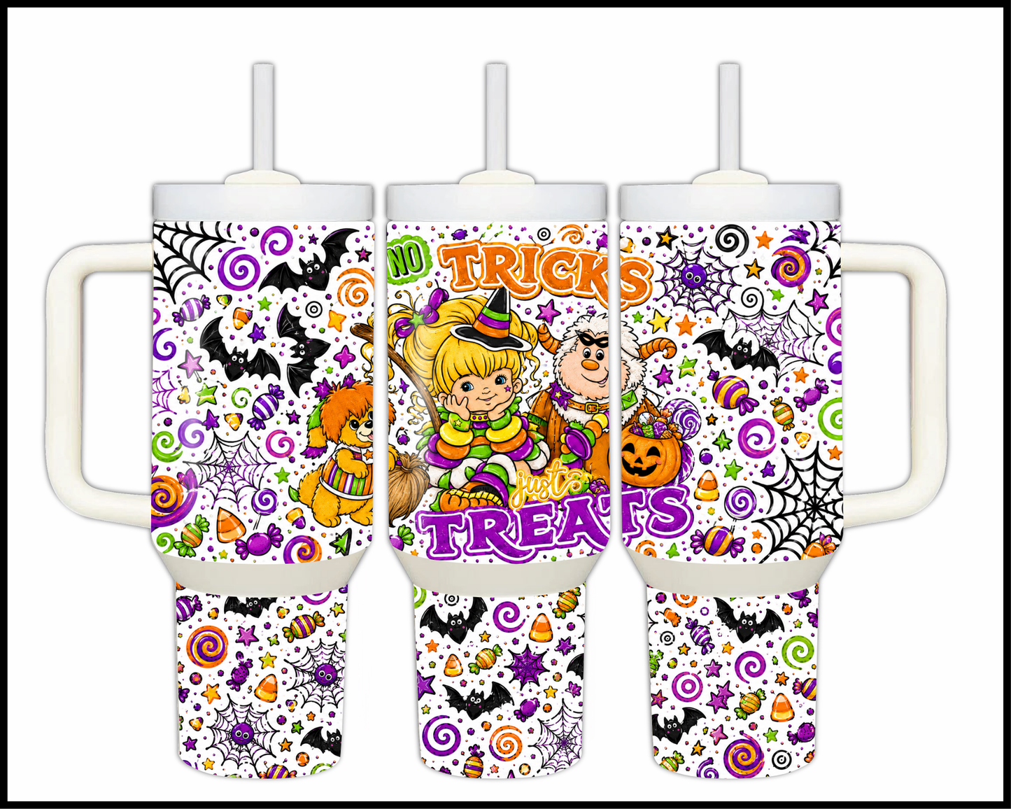 No Tricks Just Treats Big Guzzler Stainless Steel Tumbler (1286)