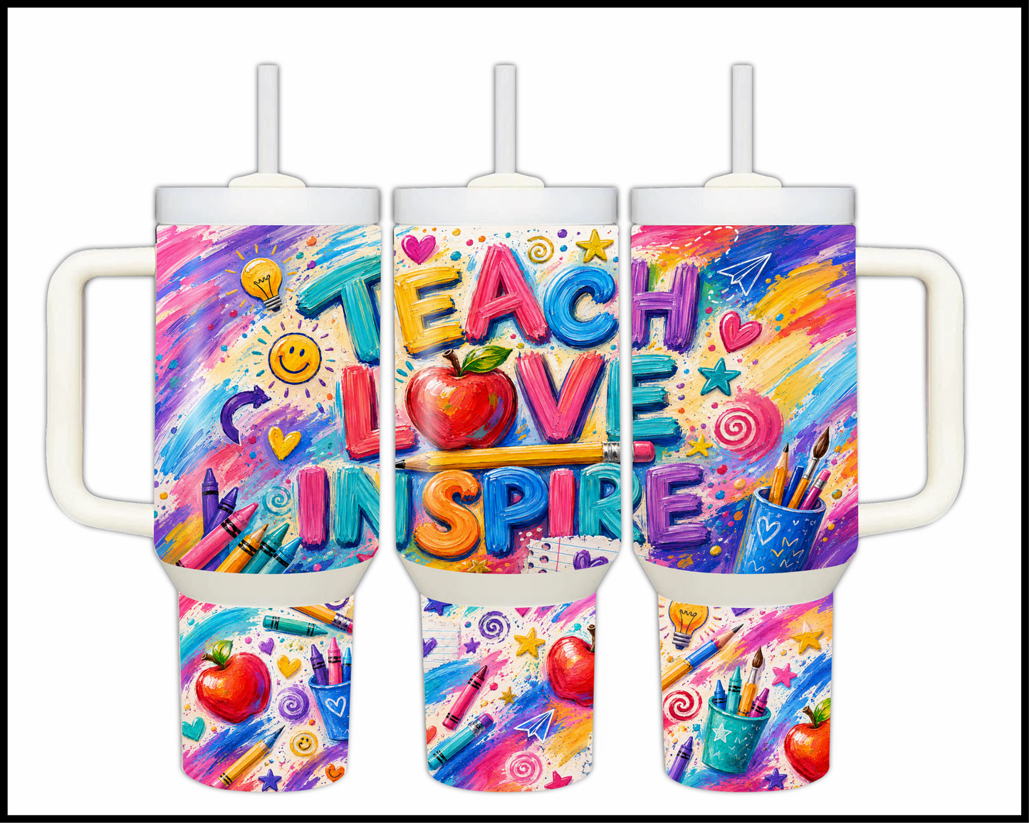 Teach, Love Inspire Big Guzzler Stainless Steel Tumbler (1297)