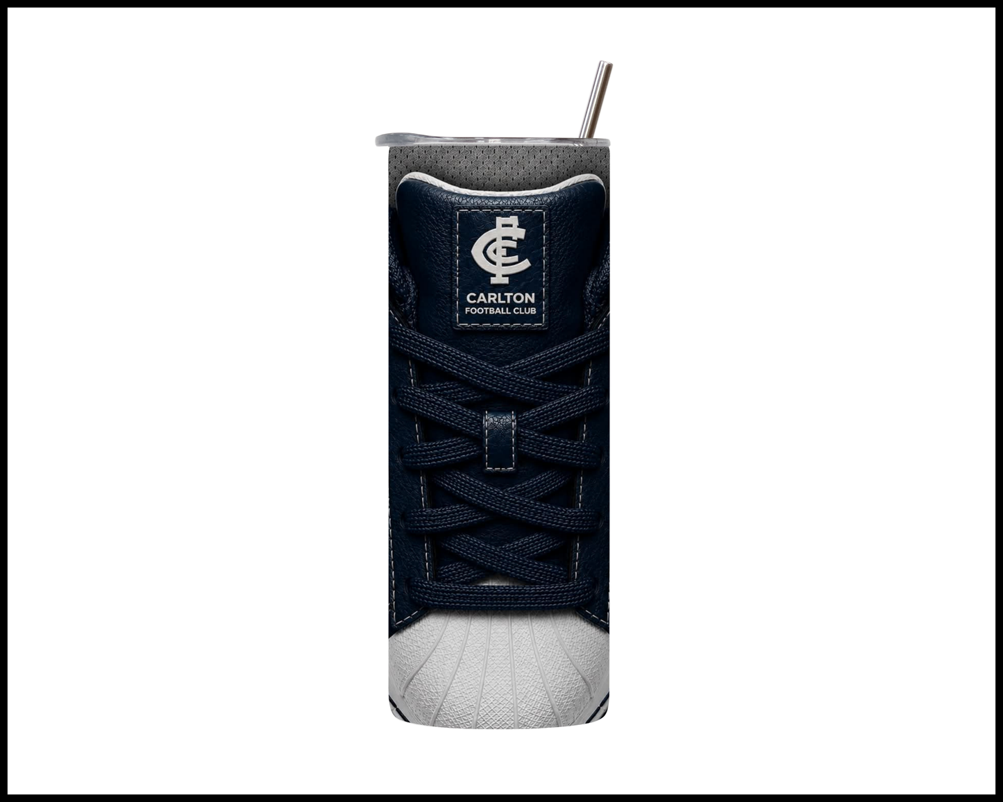 Stainless Steel Tumbler - Carlton Side-Stripe Shoe Inspired