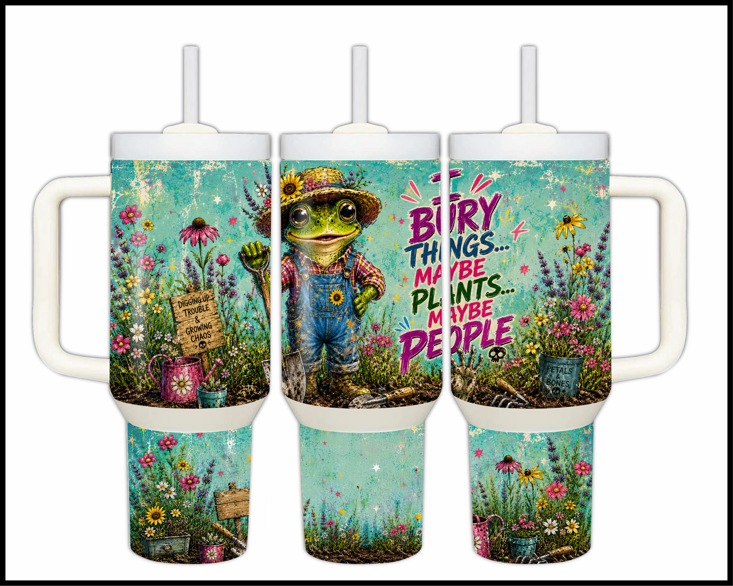 I Bury Things, Maybe Plants, Maybe People Big Guzzler Stainless Steel Tumbler (1301)