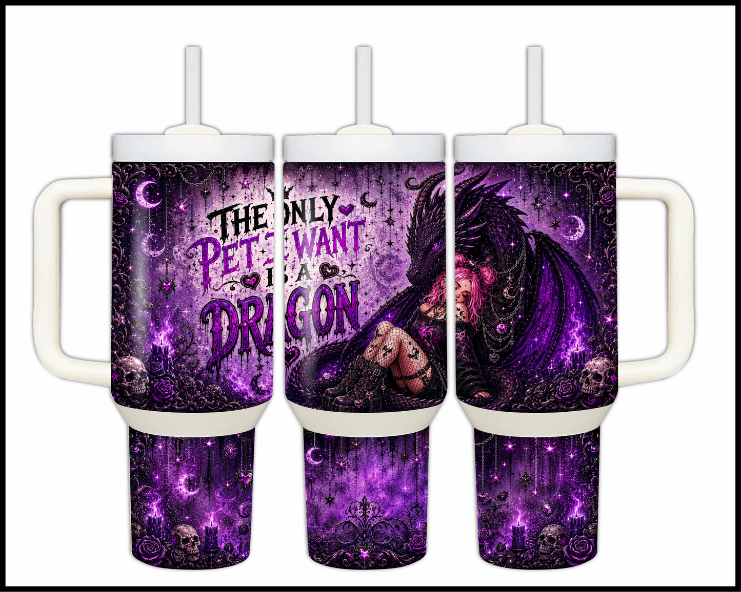 The Only Pet I Want Is A Dragon Big Guzzler Stainless Steel Tumbler (1303)