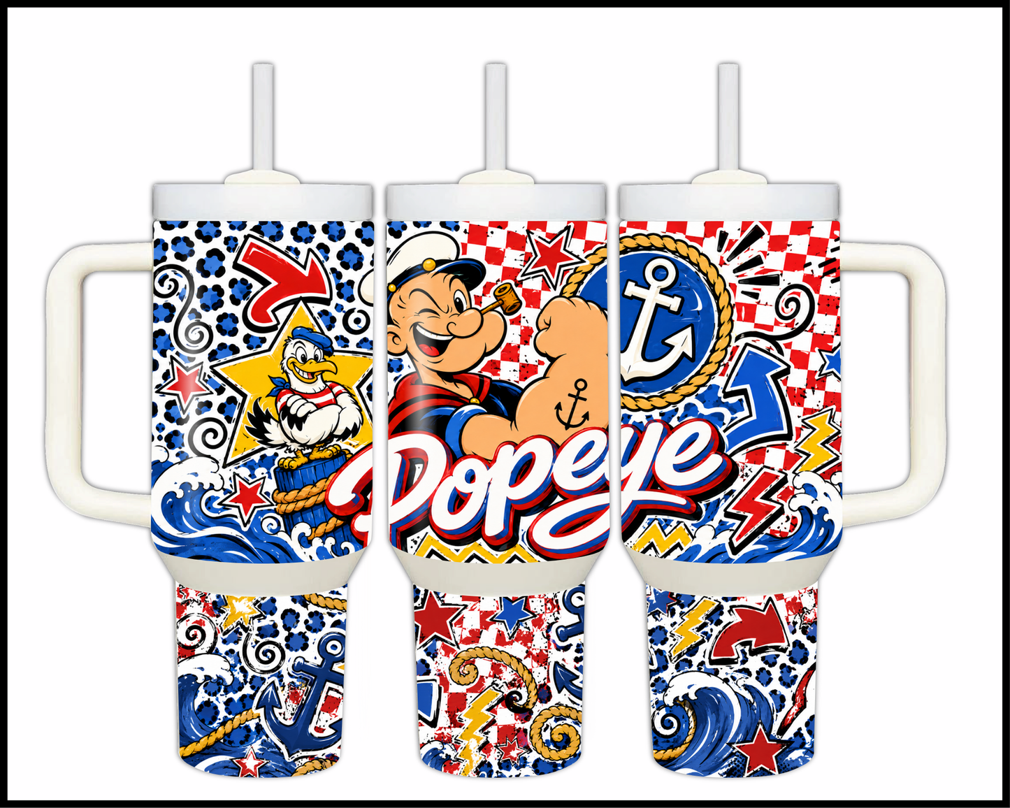 Popeye Inspired Big Guzzler Stainless Steel Tumbler (1307)