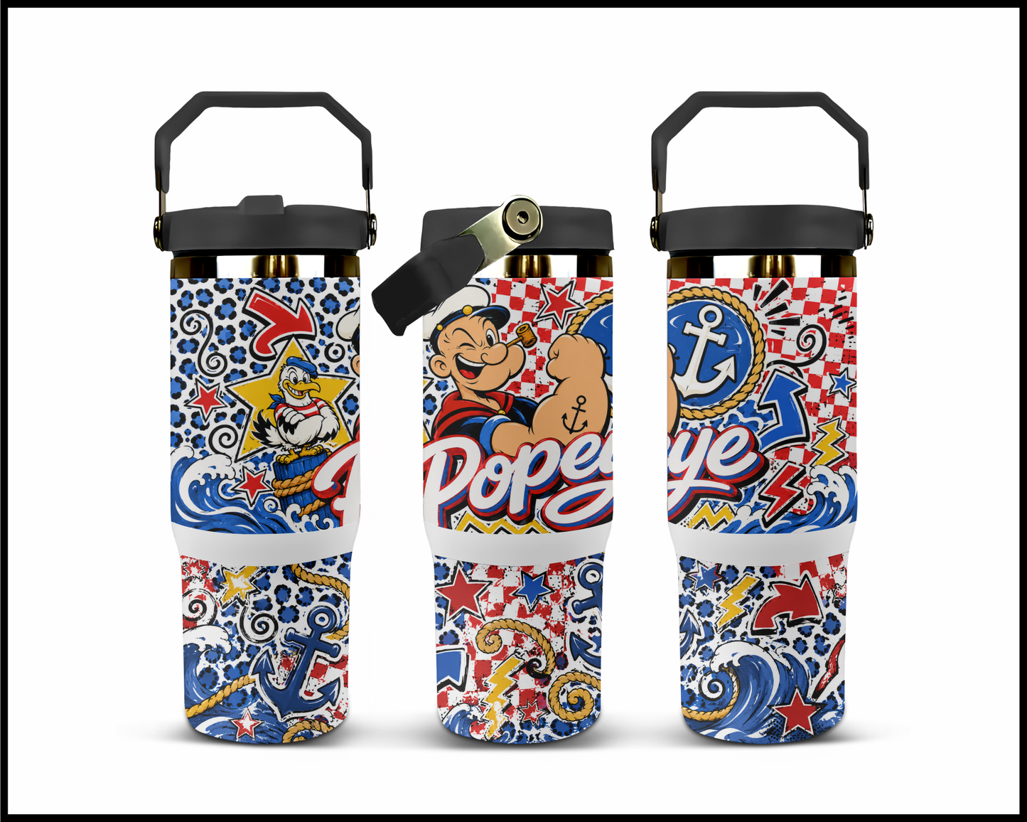 Popeye Inspired Big Guzzler Stainless Steel Tumbler (1307)